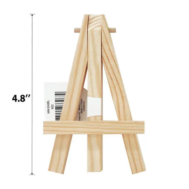 Alt view image 2 of 5 - (6 pack) Mini Natural Wood Display Easel, Solid Pine Wood, 4.8", 1 Piece