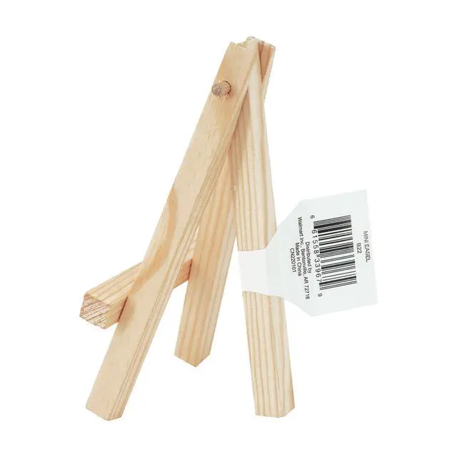 Alt view image 3 of 5 - (6 pack) Mini Natural Wood Display Easel, Solid Pine Wood, 4.8", 1 Piece