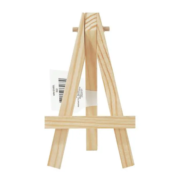 Alt view image 5 of 5 - (6 pack) Mini Natural Wood Display Easel, Solid Pine Wood, 4.8", 1 Piece