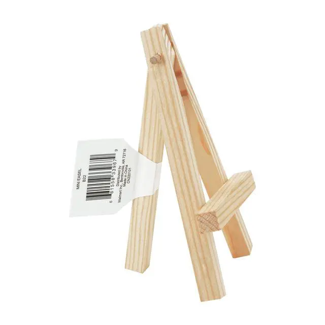 Alt view image 4 of 5 - (6 pack) Mini Natural Wood Display Easel, Solid Pine Wood, 4.8", 1 Piece