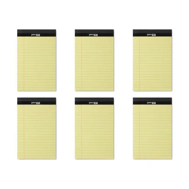 Alt view image 5 of 7 - Pen+Gear Wide Ruled Junior Legal Pads, 5" x 8", Canary Paper, 50 Sheets Each, 100 Pages, 6 Pack