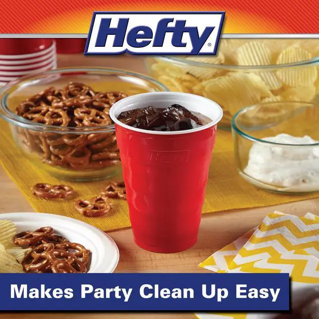 Alt view image 4 of 6 - Hefty Party On Disposable Plastic Party Cups, Red, 18 oz., 50 Count