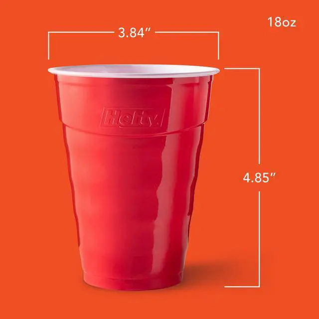 Alt view image 3 of 6 - Hefty Party On Disposable Plastic Party Cups, Red, 18 oz., 50 Count