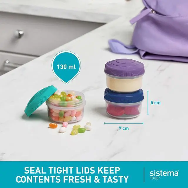 Alt view image 2 of 6 - Sistema To Go Round Mini Bites 3-Pack (Colors May Vary)