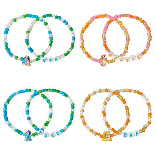 Alt view image 2 of 5 - Bluey BFF Beaded Bracelets Set, 8 Unique Designs for Kids, Stretch Bands