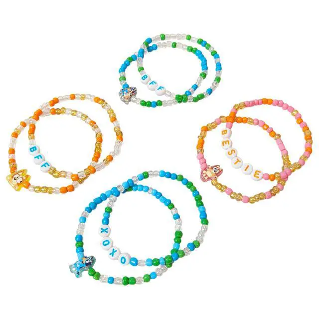 Alt view image 3 of 5 - Bluey BFF Beaded Bracelets Set, 8 Unique Designs for Kids, Stretch Bands