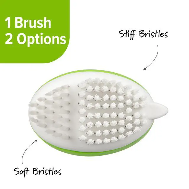 Alt view image 5 of 5 - Prep Solutions Fruit & Veggie Cleaning Palm Style Green Brush