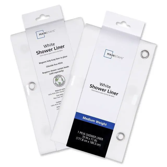 Alt view image 4 of 6 - Mainstays Medium Weight Shower Liner - White
