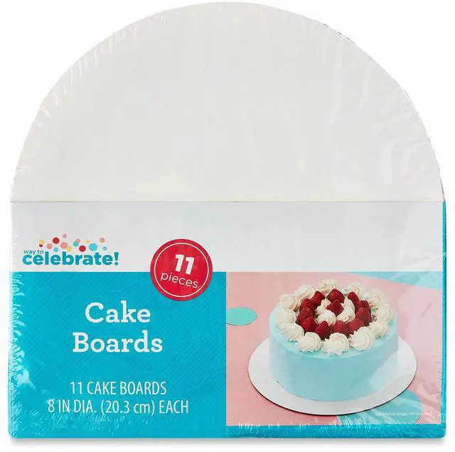 Main image of 8" White Round Paper Cake Boards, 11 Count, by Way To Celebrate