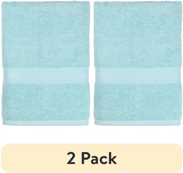 Main image of (2 pack) Mainstays Basic Bath Bath Towel, 100% Cotton, Aqua