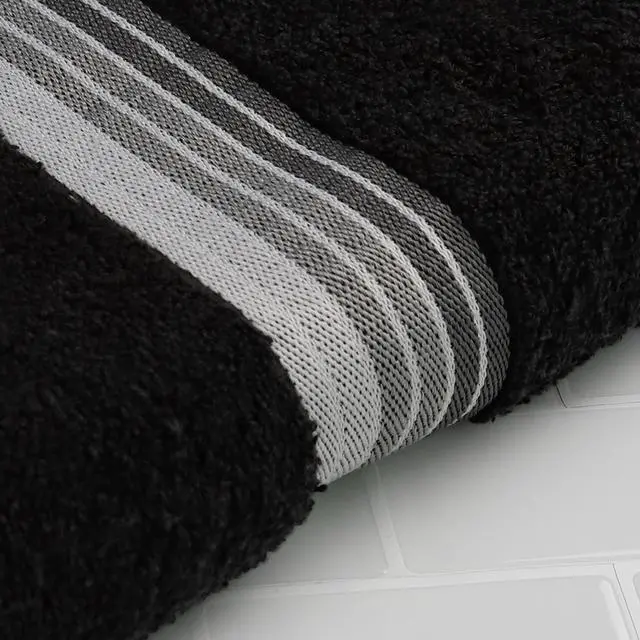 Alt view image 3 of 5 - (2 pack) Mainstays Basic Bath Towel, 100% Cotton, Black, 27 in x 52 in