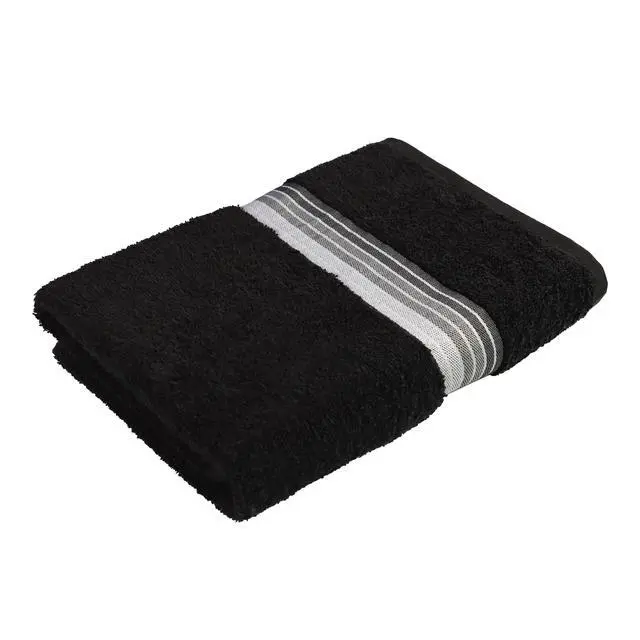 Alt view image 2 of 5 - (2 pack) Mainstays Basic Bath Towel, 100% Cotton, Black, 27 in x 52 in