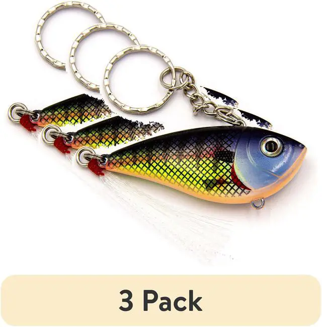 Main image of (3 pack) Ozark Trail Fishing Lure Keychain, Hard Plastic Mini Lure Key Ring with Assorted Colors for Keys and Gear