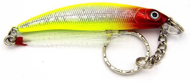 Alt view image 6 of 6 - (3 pack) Ozark Trail Fishing Lure Keychain, Hard Plastic Mini Lure Key Ring with Assorted Colors for Keys and Gear