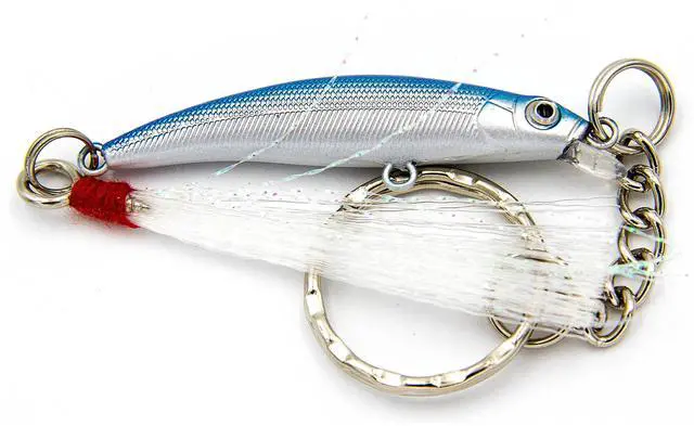 Alt view image 4 of 6 - (3 pack) Ozark Trail Fishing Lure Keychain, Hard Plastic Mini Lure Key Ring with Assorted Colors for Keys and Gear