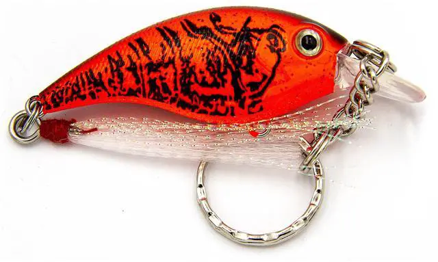 Alt view image 2 of 6 - (3 pack) Ozark Trail Fishing Lure Keychain, Hard Plastic Mini Lure Key Ring with Assorted Colors for Keys and Gear