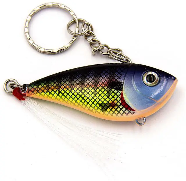 Alt view image 3 of 6 - (3 pack) Ozark Trail Fishing Lure Keychain, Hard Plastic Mini Lure Key Ring with Assorted Colors for Keys and Gear