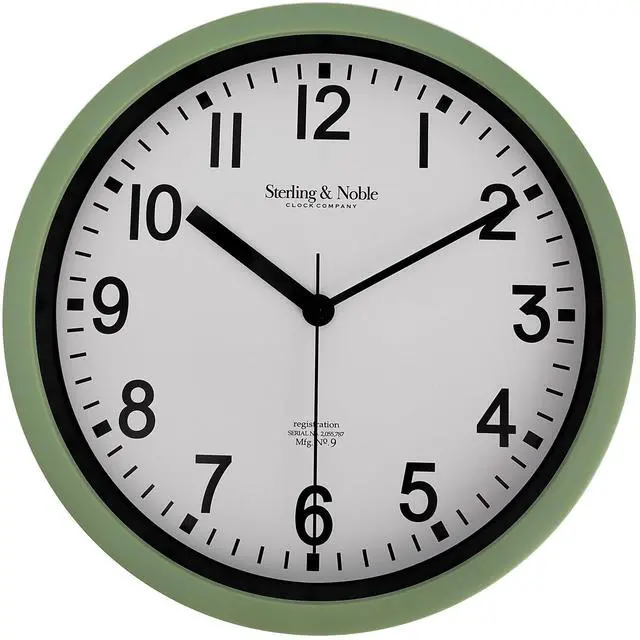 Main image of Mainstays Basic Indoor 8.78\" Sage Analog Round Modern Wall Clock