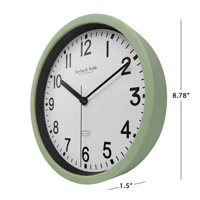 Alt view image 5 of 5 - Mainstays Basic Indoor 8.78\" Sage Analog Round Modern Wall Clock