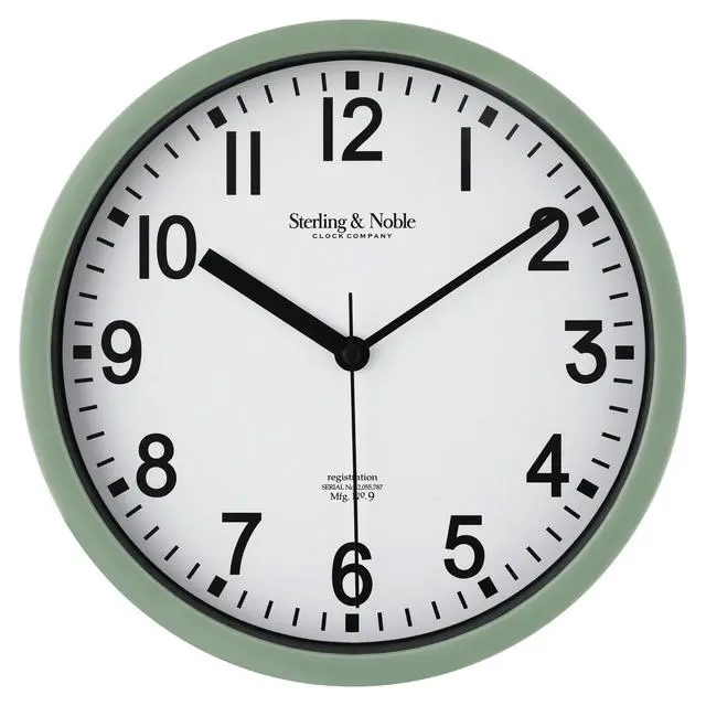 Alt view image 3 of 5 - Mainstays Basic Indoor 8.78\" Sage Analog Round Modern Wall Clock