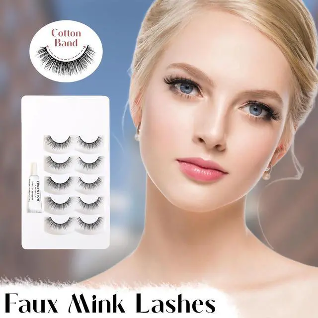 Alt view image 2 of 5 - Profusion Cosmetics Iconic 3D Faux Mink Lashes, 5 Pairs Reusable Eyelashes with Adhesive for Natural to Dramatic Style, Lightweight & Cruelty-Free Set, Oh Darling