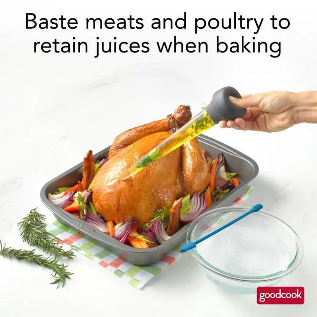 Alt view image 5 of 6 - GoodCook Pro Baster with Silicone Cleaning Brush Oval Shaped Basting Tip