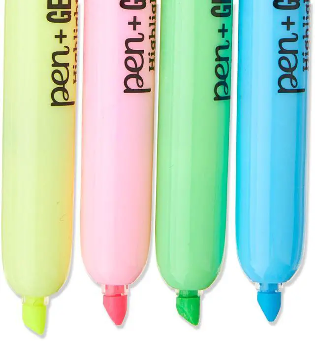 Alt view image 2 of 6 - Pen+Gear Retractable Highlighters, Chisel Tip, Assorted Colors, Multi Colored Ink,12 Count