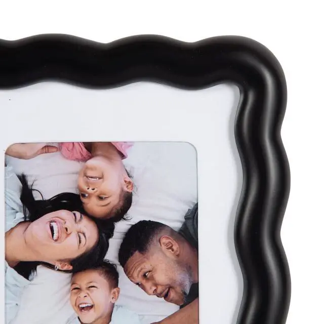 Alt view image 2 of 5 - Mainstays 5 x 7 Black Wavy Tabletop Picture Frame, Fits 3.5 x 5 Photo with Mat