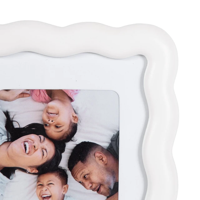 Alt view image 3 of 6 - Mainstays 5 x 7 White Wavy Tabletop Picture Frame, Holds 3.5 x 5 with Mat