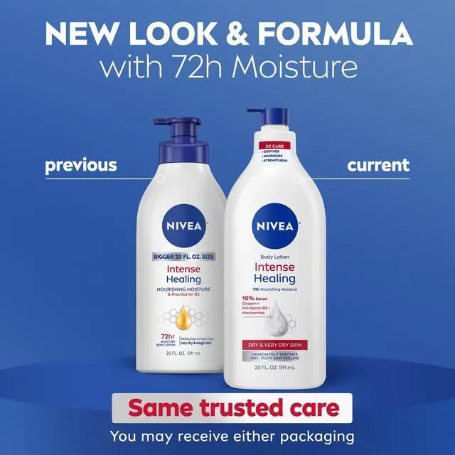 Alt view image 4 of 4 - NIVEA Intense Healing Body Lotion for Very Dry and Itchy Skin, 72Hr Moisturizer, 20 fl oz