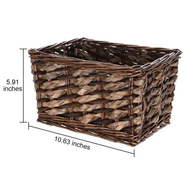 Alt view image 2 of 6 - Mainstays Brown Rectangle Willow & Rush Storage Basket