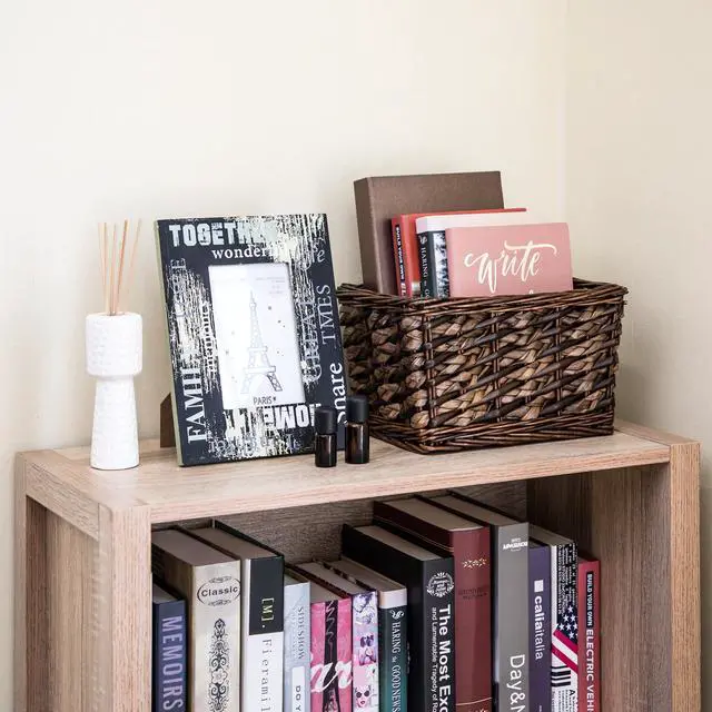 Alt view image 6 of 6 - Mainstays Brown Rectangle Willow & Rush Storage Basket
