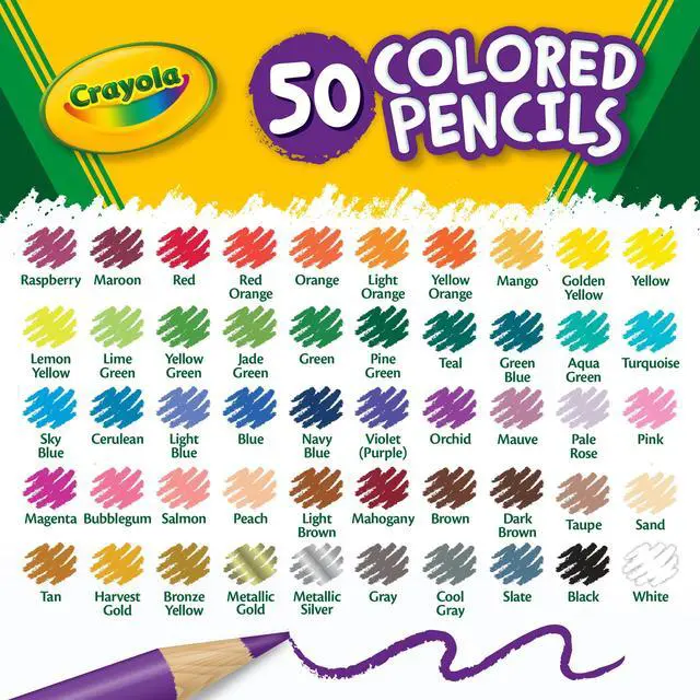 Alt view image 5 of 6 - Crayola Colored Pencil Set, 50 Ct, School Supplies, Adult Coloring Pencils, Gift