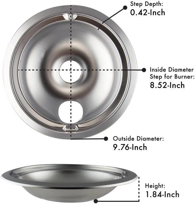 Alt view image 3 of 4 - Range Kleen 139402XCD5 Style B 2-Pack Heavy Duty Chrome Drip Bowls