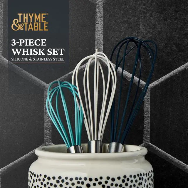 Alt view image 3 of 5 - Thyme & Table 3-Piece Silicone Whisk Set, Multi Size