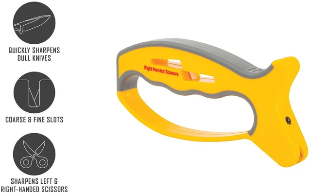 Alt view image 5 of 7 - Smiths 50170 JIFFY V-Sharp Knife & Scissors Sharpener | Yellow & Grey