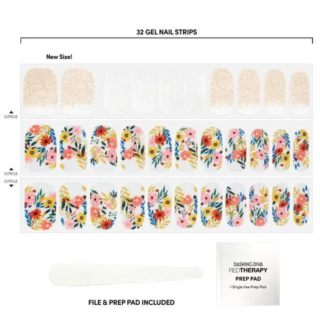 Alt view image 2 of 5 - Dashing Diva GLOSS Gel Nail Polish Strips, Wallflower Frenzy, Includes 32 Strips