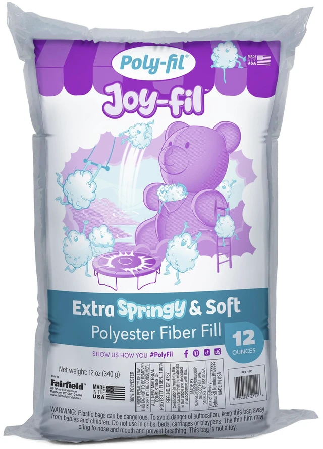 Main image of Poly-Fil Joy-Fil Super Soft and Silky Smooth Polyester Fiberfill Stuffing, 12oz Bag, by Fairfield