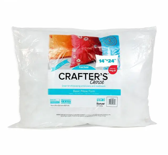 Main image of Fairfield Crafters Choice, Basic Pillow Form, Personalizable Pillow Forms, Pillow Inserts for Throw Pillows, Decorative Pillows, Travel Pillows, Bench Pillows, and Home Decor, 14" x 24"
