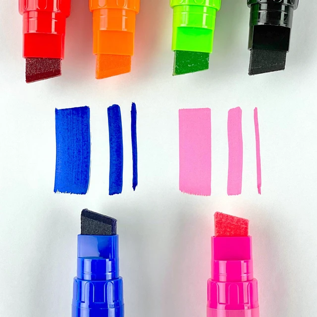 Alt view image 4 of 6 - ArtSkills Jumbo Chisel-Tip Markers, 6-Pack, Assorted Neon & Classic Colors for Posters & Signs