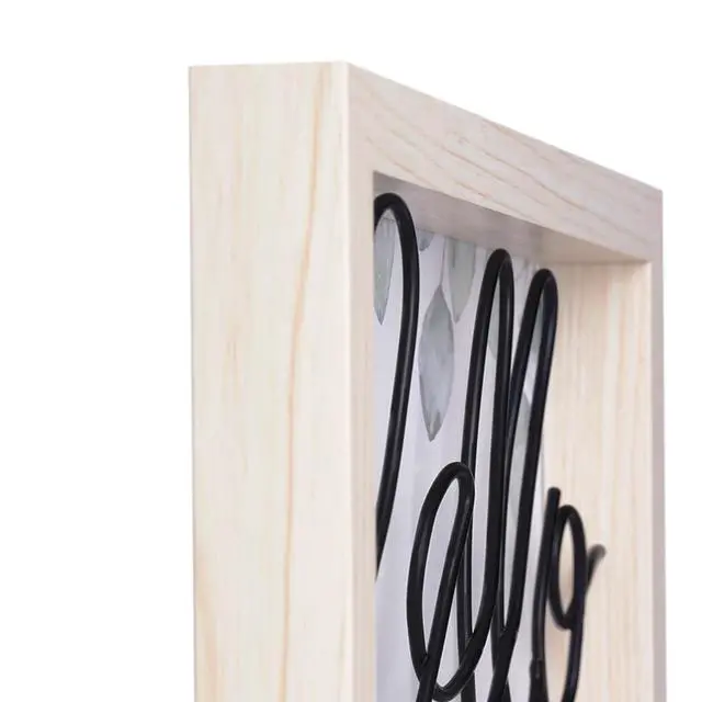Alt view image 3 of 6 - Mainstays Indoor Hello Sunshine Black Metal Wire Sign with Wood Frame, 10 in x 6 in
