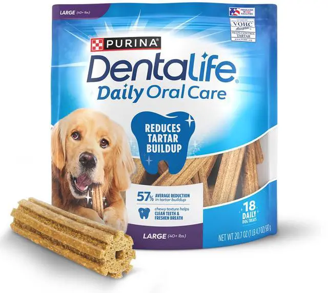 Main image of Purina DentaLife Daily Oral Care Large Dog Dental Treats with Chicken, 20.7 oz Pouch (18 Count)