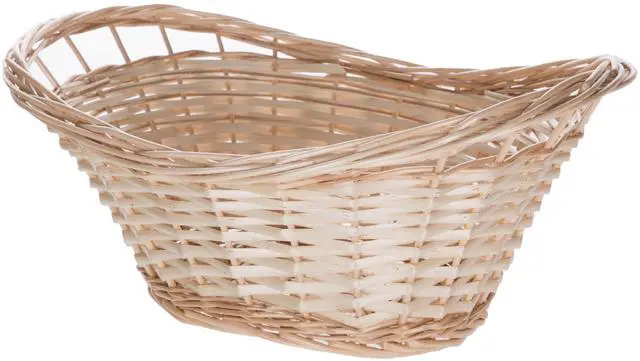 Main image of Mainstays Decorative Oval Split Willow Basket with Cutout Handles, 16.14 in L x 11.42 in W x 7.08 in H