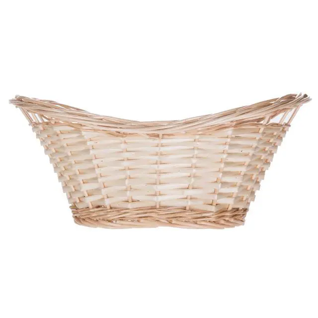 Alt view image 4 of 6 - Mainstays Decorative Oval Split Willow Basket with Cutout Handles, 16.14 in L x 11.42 in W x 7.08 in H