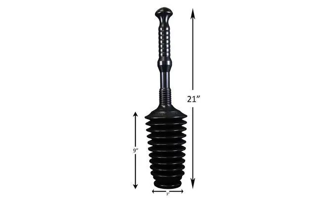 Alt view image 4 of 6 - Master Plunger MP500-3 Heavy Duty All Purpose Plunger, Laundry Tubs, Bath Tubs, Kitchen Sinks, Garbage Disposal, Toilets Commercial & Residential Use. Equipped with Air Release Valve, Black
