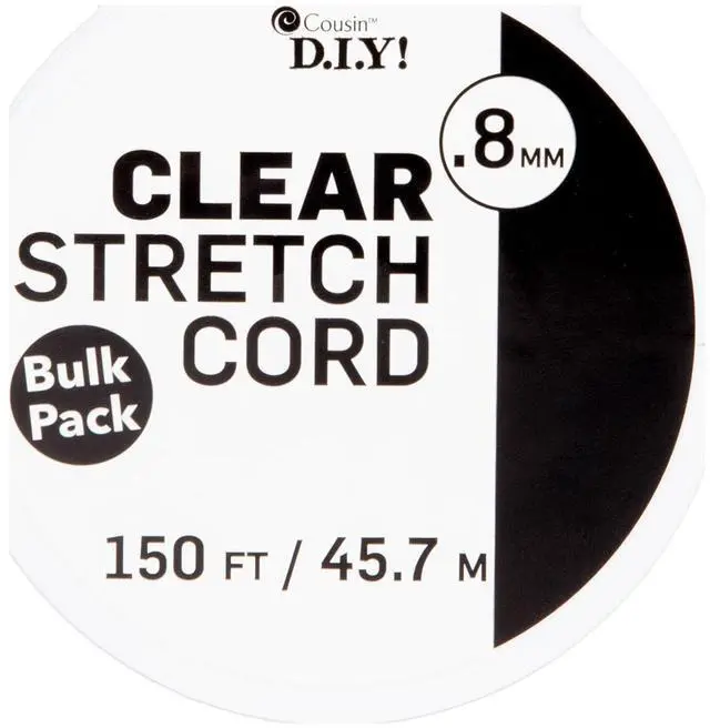 Main image of Cousin DIY 0.8mm Clear Stretch Cord 50 Yard Elastic Beading Thread for Bracelets, Necklaces, and Beaded Crafts