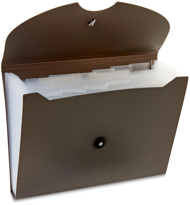 Alt view image 2 of 6 - Pen+Gear 13-Pocket Letter-Size Expanding File Folder, Textured Gray