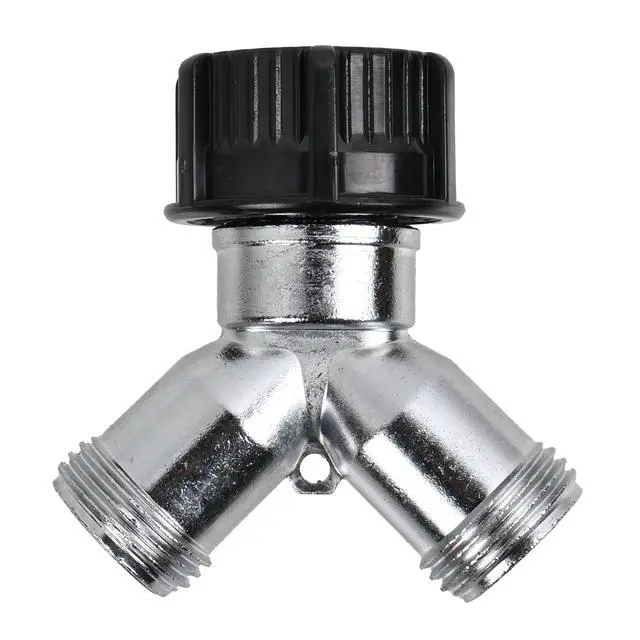 Alt view image 4 of 5 - (2 pack) Expert Gardener Metal 2-Way Y Hose Shut-off Connector