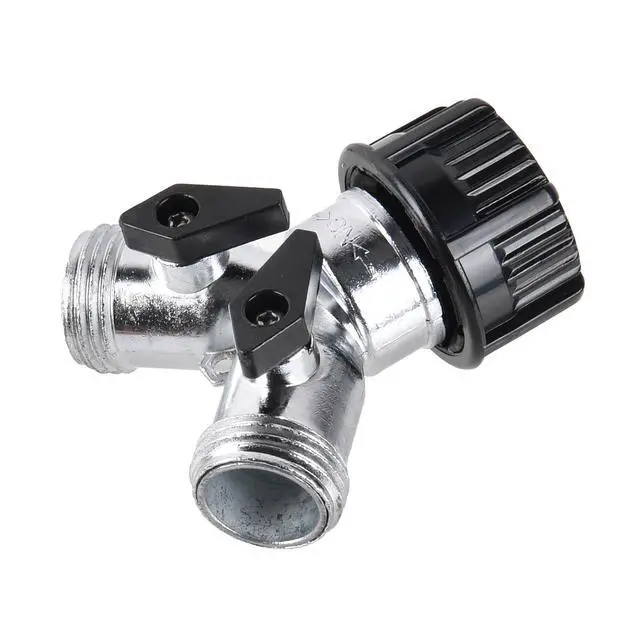 Alt view image 3 of 5 - (2 pack) Expert Gardener Metal 2-Way Y Hose Shut-off Connector