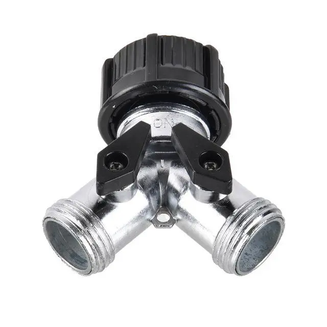 Alt view image 5 of 5 - (2 pack) Expert Gardener Metal 2-Way Y Hose Shut-off Connector